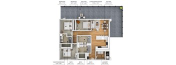 C2 Floor Plan at Level, Des Moines, IA  