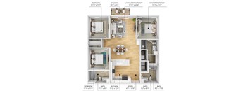 C3 Floor Plan at Level, Des Moines, 50309  