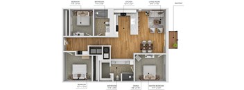 C4 Floor Plan at Level, Des Moines Iowa   