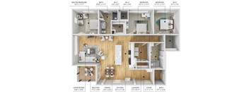 C5 Floor Plan at Level, Des Moines  