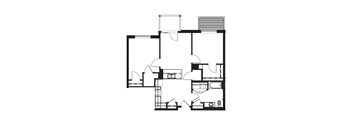 A black and white image of a floor plan of a house.