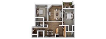 The B3 floor plan at Autumn Park in Sioux Falls, South Dakota with 2 bedrooms and 2 bathrooms.