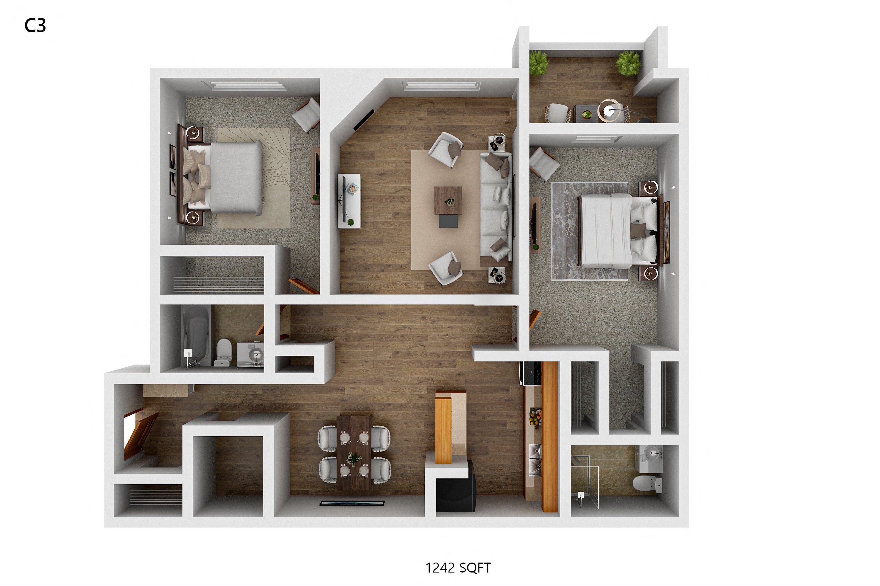 C3 Floor Plan at Creekstone Falls, South Dakota, 57106