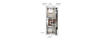 B2 Floor Plan at Eagle View Lofts, Des Moines, IA, 50309