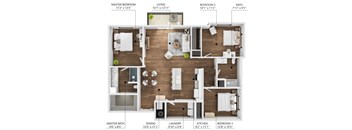 A diagram shows the layout of a house with labeled rooms including a master bedroom, living room, and kitchen.
