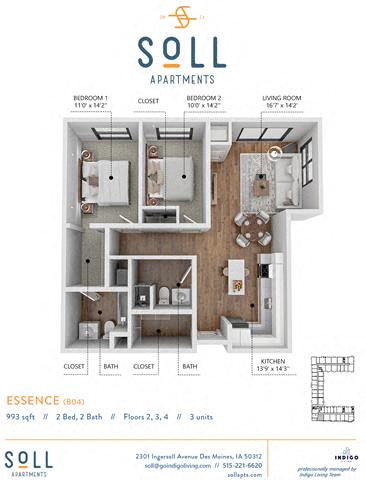 C4 Floor Plan at Soll, Des Moines, IA 50312  