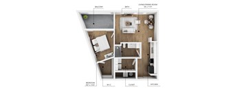 A14 Floor Plan at Linc, Des Moines, IA 50309  