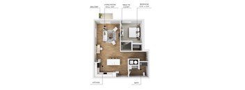A15 Floor Plan at Linc, Des Moines, IA  