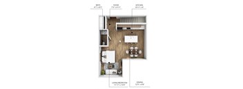 A16 Floor Plan at Linc, Des Moines, 50309  