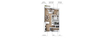 A17 Floor Plan at Linc, Des Moines  
