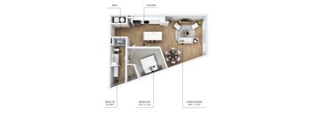 A18 Floor Plan at Linc, Des Moines, IA  