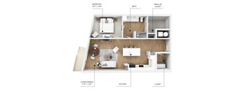 A19 Floor Plan at Linc, Des Moines, 50309  