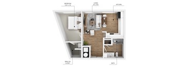 A1 Floor Plan at Linc, Des Moines, IA 50309  