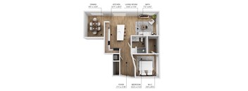A20 Floor Plan at Linc, Des Moines Iowa   