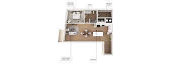 A21 Floor Plan at Linc, Des Moines  