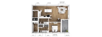 A25 Floor Plan at Linc, Des Moines, IA  