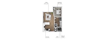 A2 Floor Plan at Linc, Des Moines, IA  