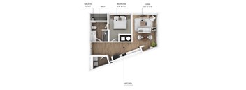 A3 Floor Plan at Linc, Des Moines, 50309  