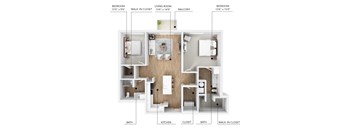 B10 Floor Plan at Linc, Des Moines, IA  