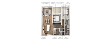B11 Floor Plan at Linc, Des Moines, 50309  