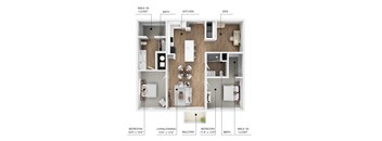 B12 Floor Plan at Linc, Des Moines Iowa   