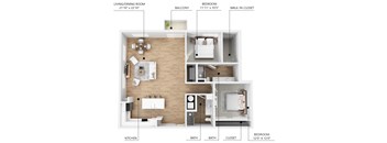 B15 Floor Plan at Linc, Des Moines Iowa   