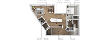 B19 Floor Plan at Linc, Des Moines, 50309  