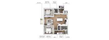 B3 Floor Plan at Linc, Des Moines  
