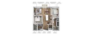 B5 Floor Plan at Linc, Iowa, 50309