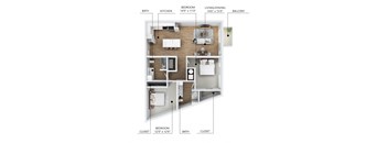 B6 Floor Plan at Linc, Des Moines, IA 50309  