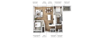 B9 Floor Plan at Linc, Des Moines, IA 50309  