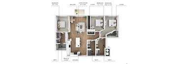 C2 Floor Plan at Linc, Des Moines Iowa   