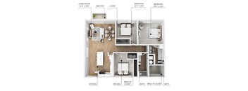 C3 Floor Plan at Linc, Des Moines  