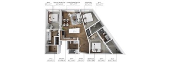 C4 Floor Plan at Linc, Des Moines, IA 50309  