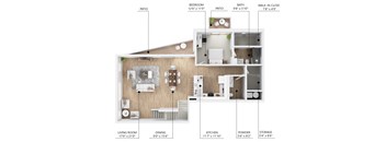 D3 Floor Plan at Linc, Des Moines  