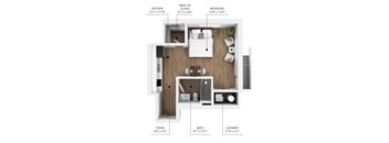 S2 Floor Plan at Linc, Des Moines, IA  