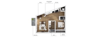 S6 Floor Plan at Linc, Des Moines, 50309  