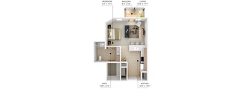 S2 Studio apartment at Lake Shore Apartments in Ankeny, Iowa 50021.