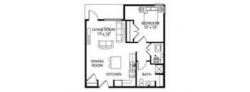 1Bed 1Bath-E at Meadowlark Place Apartments, Grimes