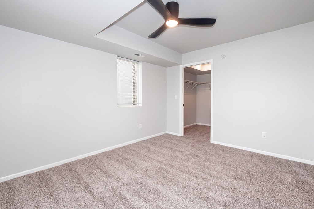 Empty living room at Meadowlark Place Apartments, Grimes, Iowa