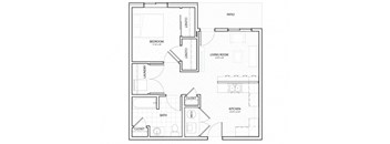 A1 1Bed 1Bath-f at Melbourne Apartments, Des Moines