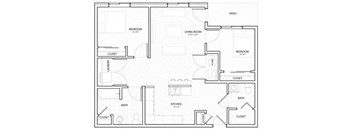 C3 2Bed 2Bath at Melbourne Apartments, IA, 50320