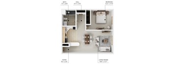 1Bed 1Bath at Peach Tree Apartments, Ankeny, Iowa