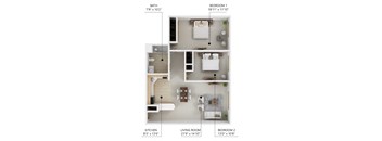 B3 2Bed 1Bath at Peach Tree Apartments, Iowa, 50021
