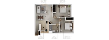 B4 2Bed 1Bath at Peach Tree Apartments, Ankeny, IA,  50021