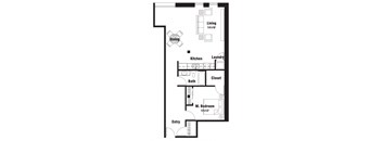 A10 Floor Plan at Riverpoint Lofts, Des Moines, IA 50309  
