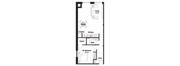 A11 Floor Plan at Riverpoint Lofts, Des Moines, IA  