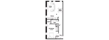 A12 Floor Plan at Riverpoint Lofts, Des Moines  