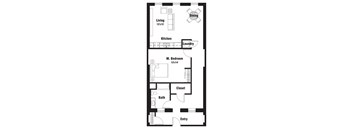A15 Floor Plan at Riverpoint Lofts, Des Moines, IA 50309  