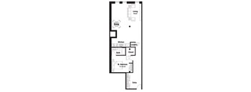 A17 Floor Plan at Riverpoint Lofts, Iowa, 50309